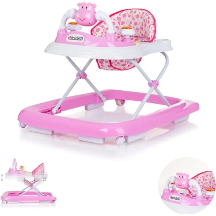 Chipolino Lauflernhilfe Little Cow Räder Stopper Höhenverstellbar Musik Licht, Farbe:rosa – Bild 2