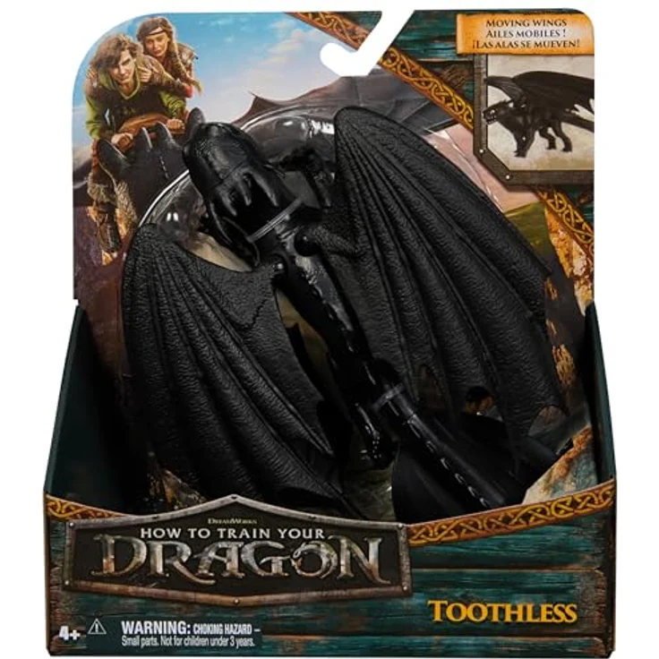 Dreamworks Dragons Ohnezahn, 22cm Drachenfigur mit beweglichen Flügeln und authentischen Details, Spielzeug für Kinder ab 4 Jahren – Bild 2
