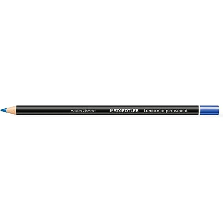 STAEDTLER 108 20-3 Lumocolor glasochrom Trockenmarker, 12 Stück im Kartonetui permanent, blau – Bild 2