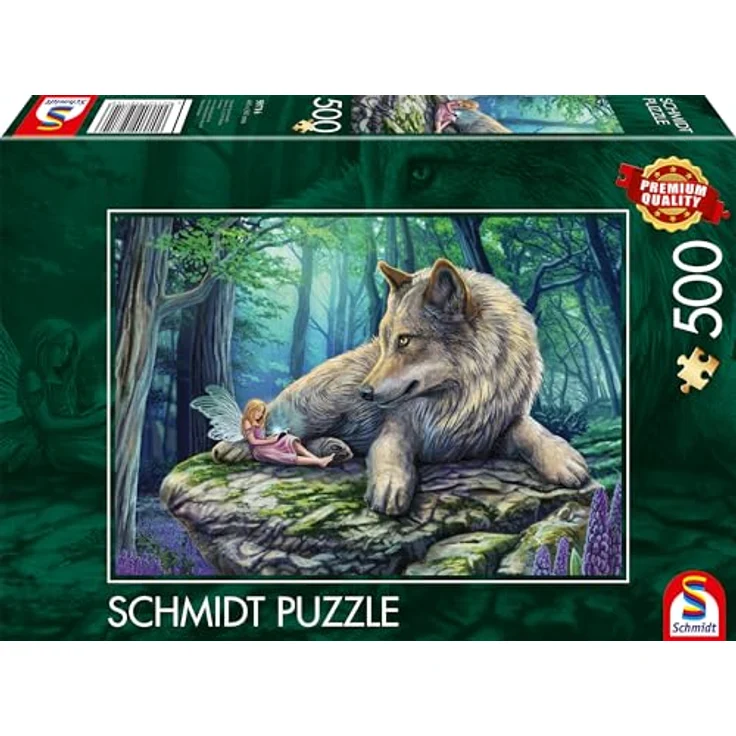 Schmidt Spiele 59714 Wolf und Elfe, 500 Teile Puzzle, Premium-Qualität mit Puzzlemaßen 48,1 x 34,1 cm – Bild 1