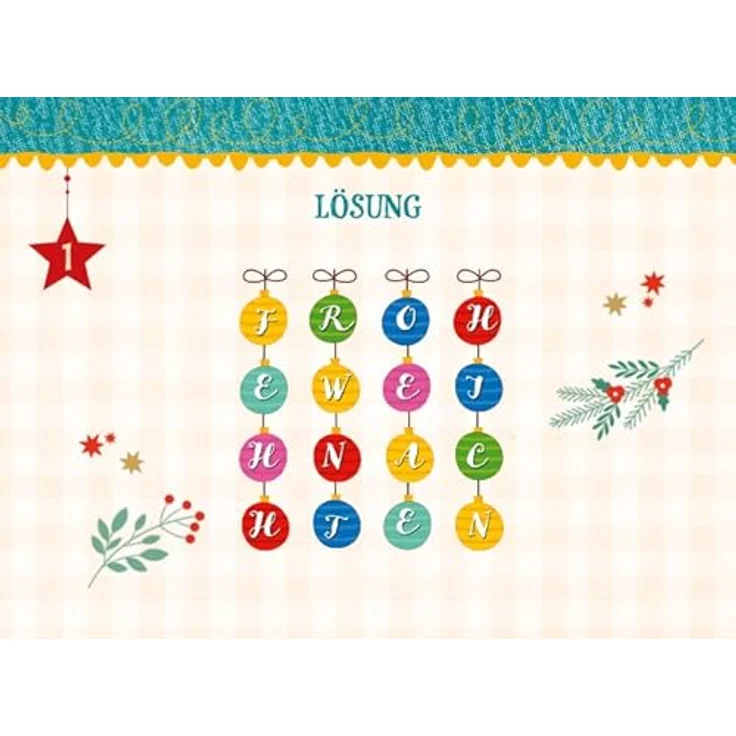 Kaufmann 24 knifflig-coole Weihnachtsrätsel, Adventskalender mit vielfältigen Rätseln für Erwachsene und Jugendliche, dekorativ und unterhaltsam – Bild 3
