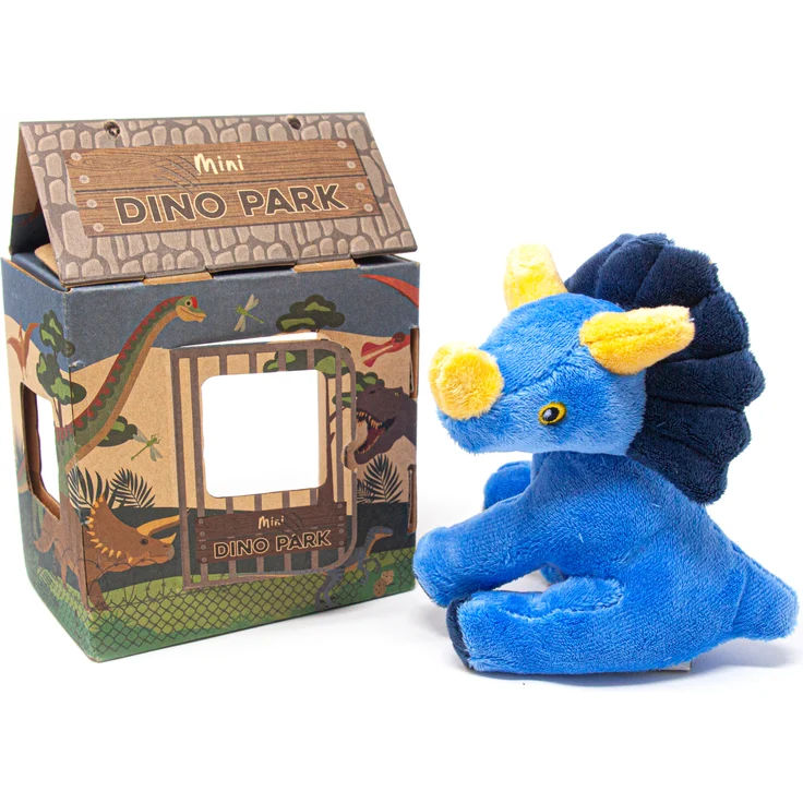 Nature Planet Mini Dino Park Triceratops, weiches Kuscheltier im Geschenkkarton