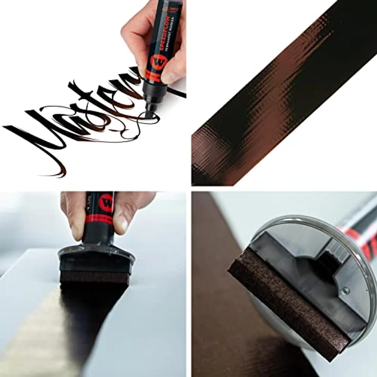 MOLOTOW Masterpiece Speedflow Permanentmarker, nachfüllbar, 15mm Blockspitze, kupferschwarz, wasserfest, lichtbeständig – Bild 2