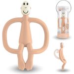 Matchstick Monkey - Beißring Affe Original - Baby Zahnungshilfe - weiche Noppen massieren wundes Zahnfleisch - 100% Silikon - BPA-frei - Greifling für Zahnen - ab 3 Monaten (pfirsisch)
