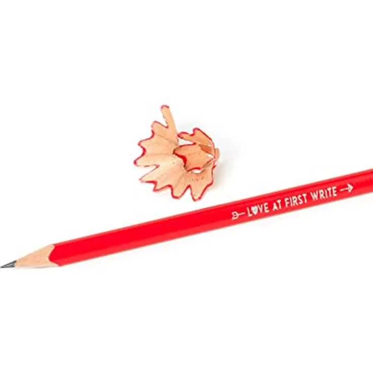 LEGAMI - Bleistift in Herzform, Love at First Write, HB-Mine, bedruckt in Goldblatt, 0,7 cm Durchmesser – Bild 3