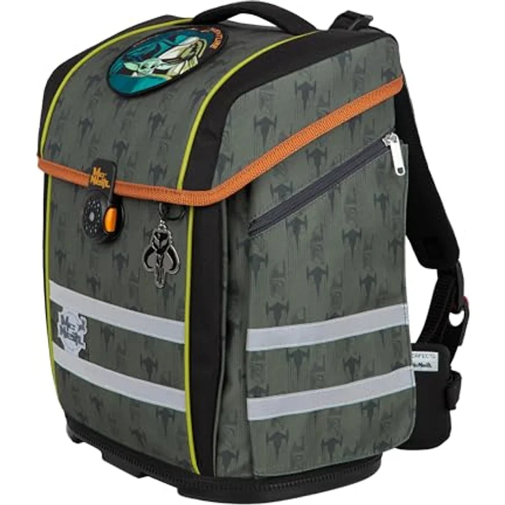 McNeill PERFECTO Schulranzen-Set, STAR WARS MANDALORIAN 5-teilig, ergonomisch, ClickFlex-Rückensystem, Reflektoren, 22 l, blau – Bild 6