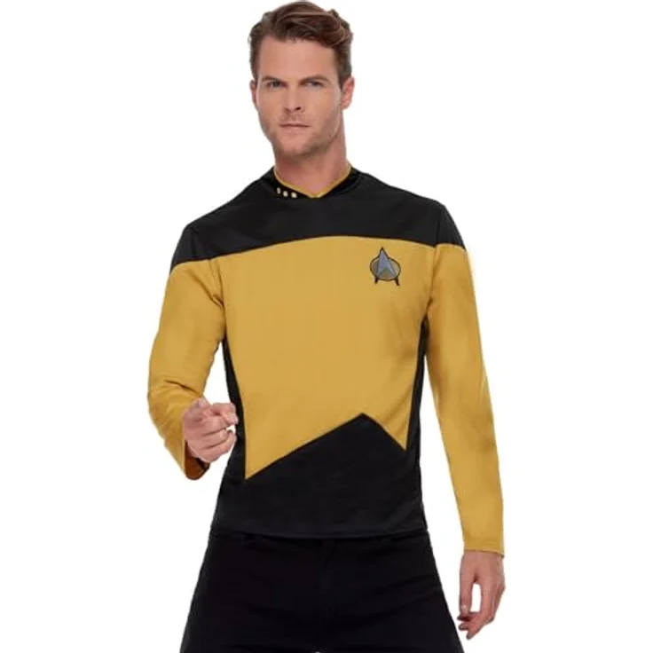 Smiffys Star Trek: Uniform Yellow, Technische und Sicherheitsuniform, Größe L – Bild 1