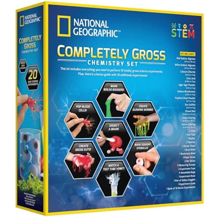 National Geographic Komplett grob Chemie Set, Experimentierkasten mit 10 lustigen Experimenten zur Wissenschaftserkundung – Bild 3