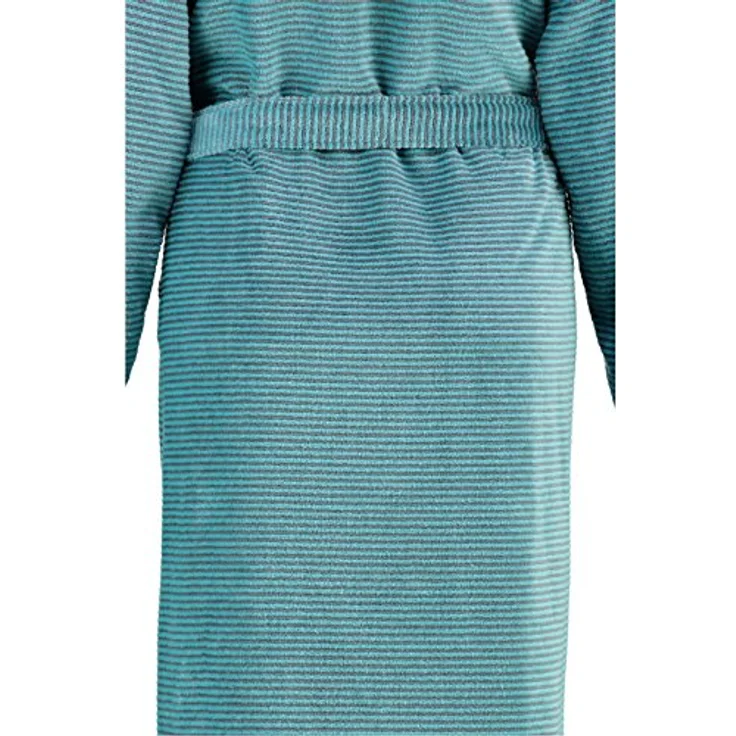 Cawoe Bademantel, Blau, Gestreift, Textil mit Kapuze und Reißverschluss, Damen Badtextilien – Bild 4
