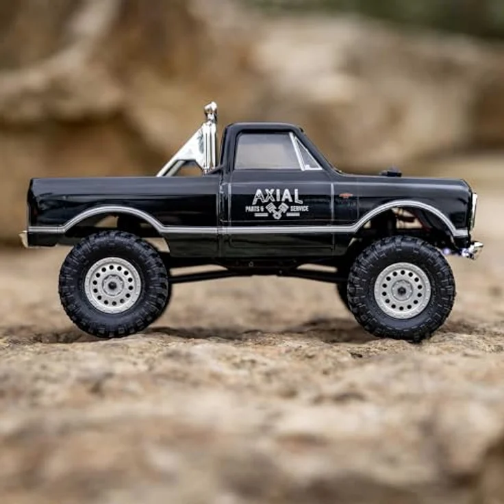 Axial 1/24 SCX24 1967 Chevrolet C10 4X4 RTR Brushed Rock Crawler (Battery & Charger Included), Black mit realistischem Stahl-Leiterrahmen und Spektrum SLT2 2,4GHz Fernsteuersystem – Bild 3