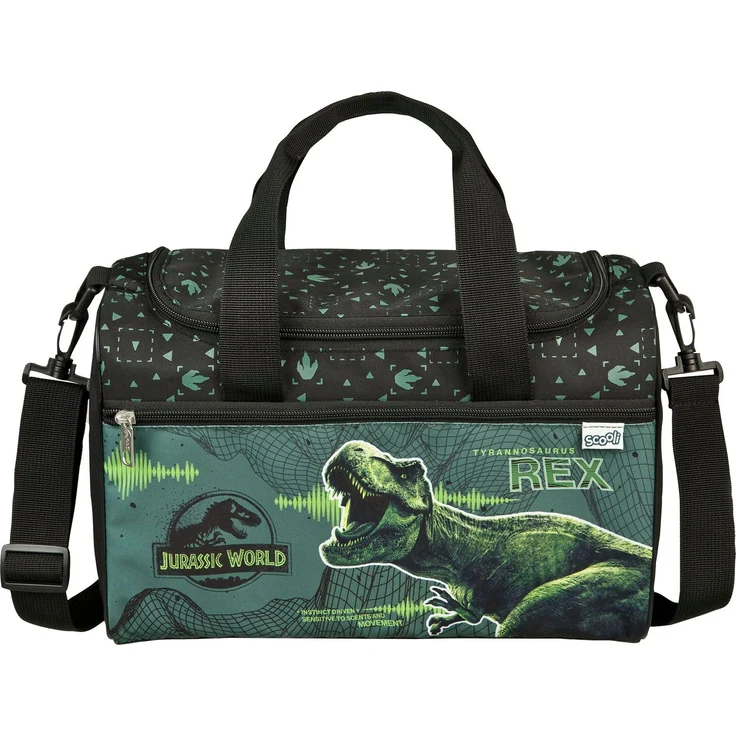 Scooli Sporttasche Jurassic World, Kindersporttasche mit ca. 10,5 Litern Volumen, blau – Bild 1