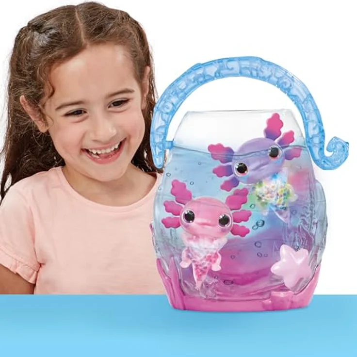 Goliath Animagic Doppel-Axolotl-Packung, 2 Plüschtiere im Blasen-Aquarium, Rosa/Lila, ab 4 Jahren – Bild 5