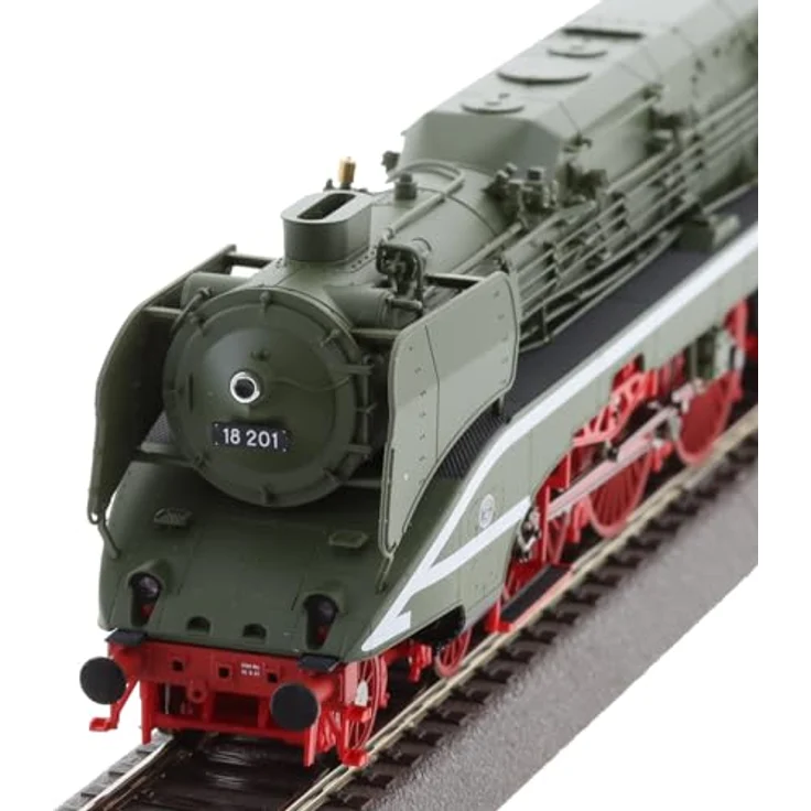 Roco Diesellokomotive Roco 7100006 H0 Schnellfahr-Dampflok 18 201 mit Kohlefeuerung der DR, Vorbildgerechte Umsetzung, PluX16-Schnittstelle, LED-Beleuchtung, drei spitze Zierlinien, feine Metallradsätze, nachrüstbarer Rauchgenerator – Bild 2