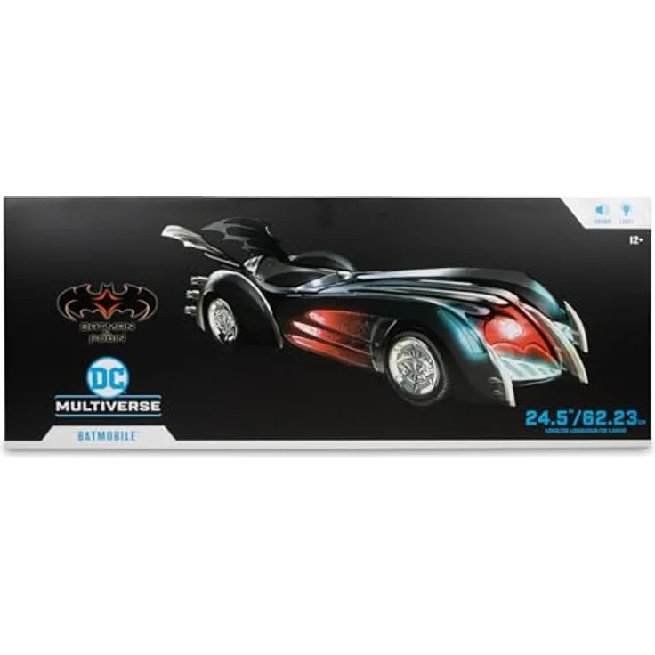McFarlane Batman & Robin DC Multiverse Fahrzeug Batmobile, 63 cm mit Licht und Sound für 7-Zoll-Figuren – Bild 8