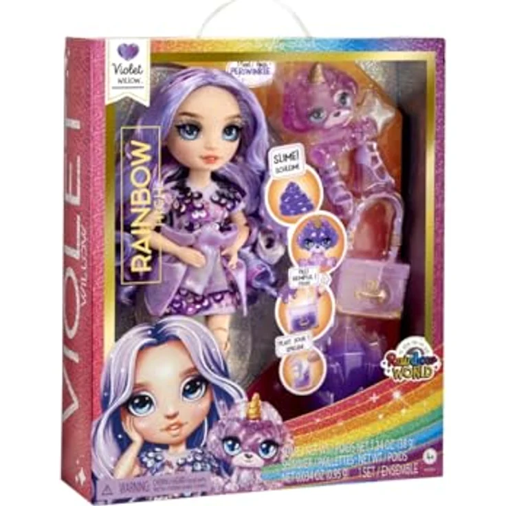 Rainbow High Anziehpuppe Classic Rainbow Fashion Doll - Violet (purple), Modepuppe mit tollen Accessoires und langen Haaren zum stylen – Bild 5