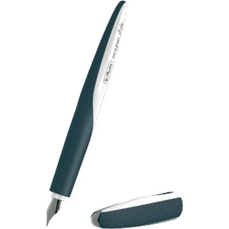 Herlitz Füller herlitz my.pen style Füllhalter - Feder M - Dark Shale BL mit ergonomischer Griffzone und druckstabiler Edelstahlfeder – Bild 3