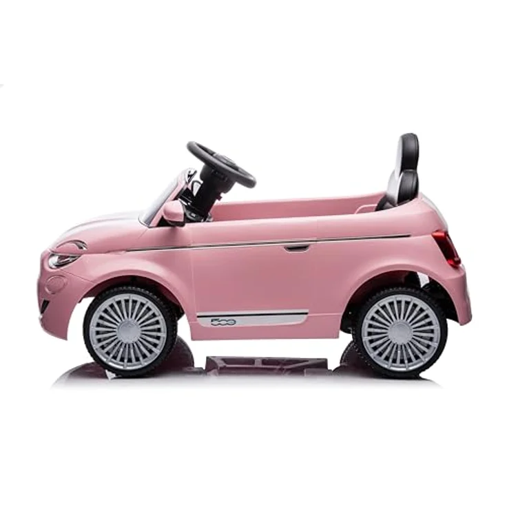 Sun Baby FIAT 500 Kinder Elektroauto, Elektro Kinderauto (Rosa) mit Motorleistung 2x30W, Lenkrad mit Sound und Sicherheitsgurte – Bild 2
