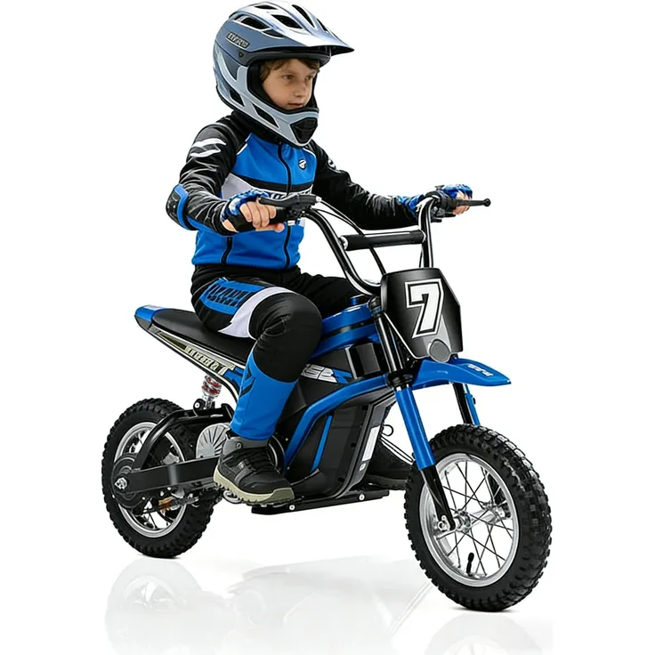 Yoleo Elektro-Kindermotorrad 350W, Kinder Dirt Bike mit Bluetooth, Musik, LED Rücklichtern, 25 km/h, bis 68 kg