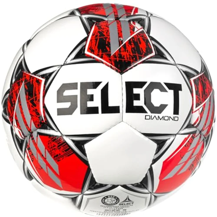 Select Diamond FIFA Basic V23 Ball 120068, Unisex Fußball aus TPU, Größe 5, Weiß/Rot/Schwarz – Bild 3