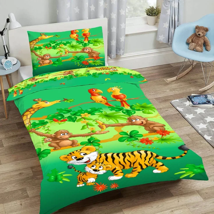 Dschungeltiere Bettwäsche Digitaldruck ESPiCO Sleep and Dream 135 x 200 + 80 x 80 cm – Bild 5