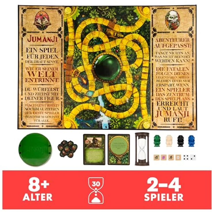 Spin Master Jumanji - deutsche Neuauflage Brettspiel, das actiongeladene Familienspiel für 2–4 mutige Abenteurer ab 8 Jahren – Bild 3