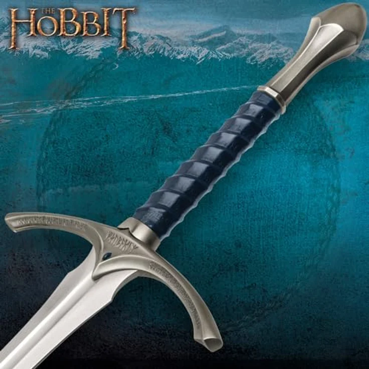 United Cutlery Der Hobbit Glamdring, authentische Replik des Elbenschwertes, 120,96 cm, rostfreier Stahl, inklusive Holz-Wand-Display und Echtheitszertifikat – Bild 6
