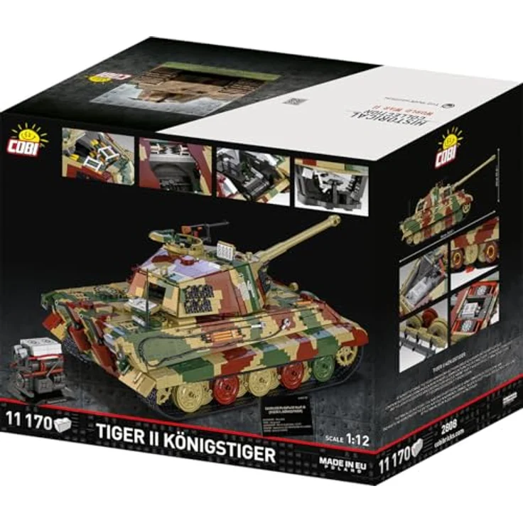 Cobi 11000 PCS TIGER II Königstiger 1:12 COBI-2808, detailgetreues Klemmbaustein-Modell eines historischen Panzers aus dem Zweiten Weltkrieg – Bild 14