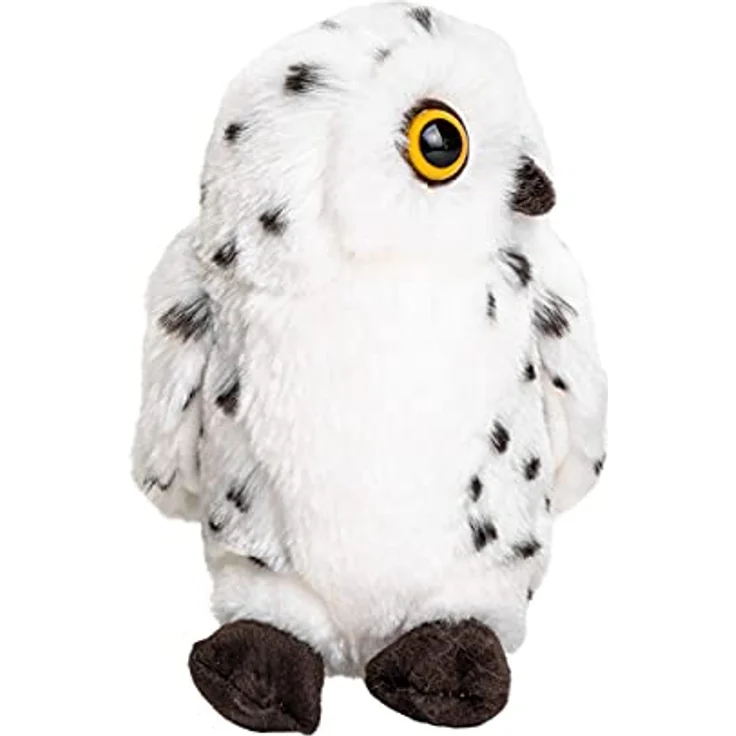Uni-Toys Kuscheltier Schnee-Eule - 19 cm (Höhe) - Plüsch-Vogel - Lebensecht und zu 100 % recyceltes Füllmaterial – Bild 2