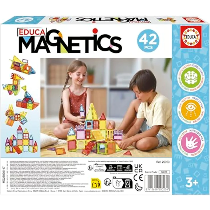 Educa Magnetic, 42-teiliger 3D-Baukasten aus hochwertigen Magnetbausteinen, STEM-Spielzeug für kreative Bauten, sicher für Kinder ab 3 Jahren – Bild 3