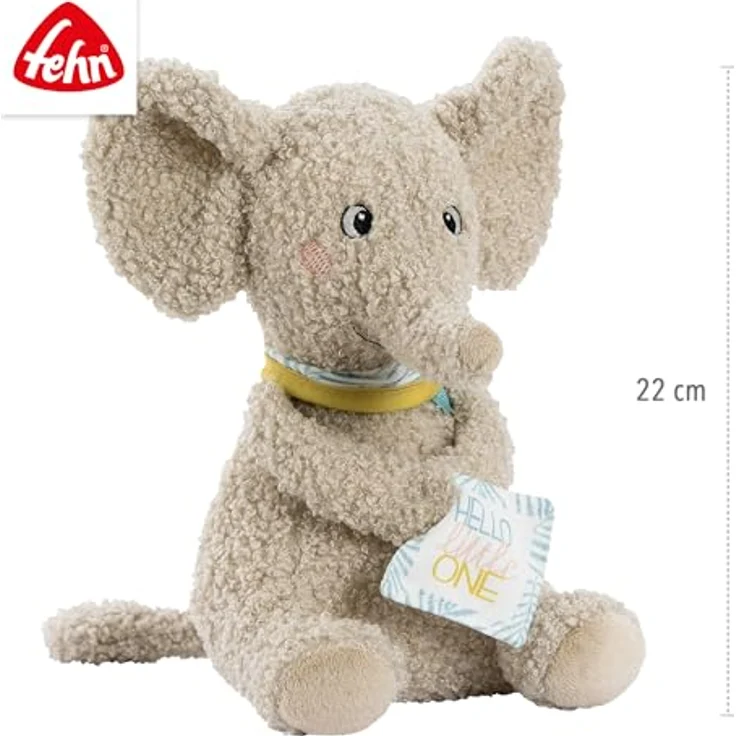 Fehn Kuscheltier Elefant ''Hello little One'', weiches Stofftier für Babys und Kleinkinder, Plüsch, ideal als Geschenk zur Geburt oder Taufe – Bild 5