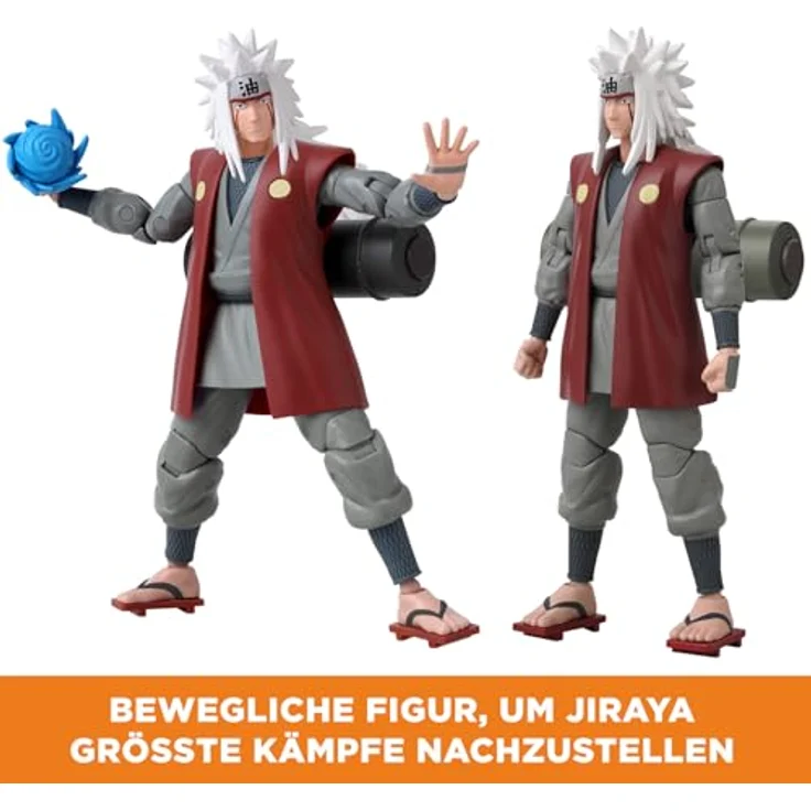 Bandai Anime Heroes Naruto Shippuden, Gelenkige Jiraya-Figur 17 cm mit 16 Artikulationspunkten, Spielzeug für Kinder ab 4 Jahren, Offizielle Lizenz – Bild 6