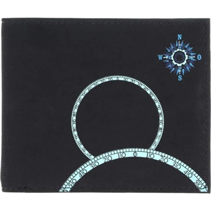 oxmox New Cryptan Geldbörse, RFID Schutz, 12 cm, windrose print cyan black, 100% Cryptan – Bild 7