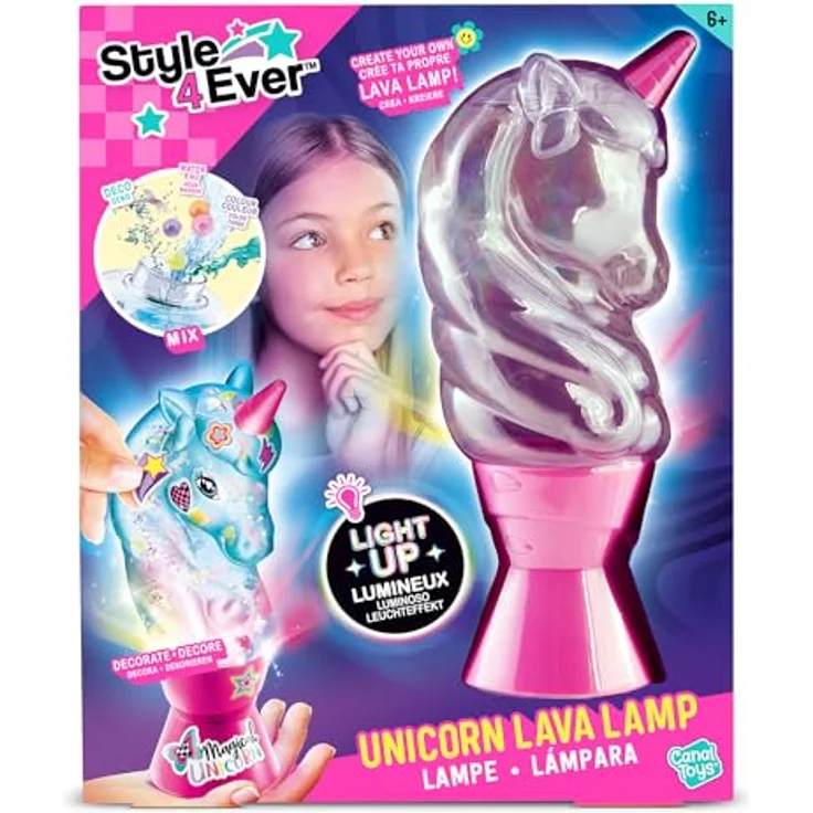 Style 4 Ever Gør-Det-Selv Enhjørningelavalampe, Experimentierkasten zur kreativen Gestaltung einer mehrfarbigen Einhorn-Lava-Lampe für Kinder ab 8 Jahren – Bild 2
