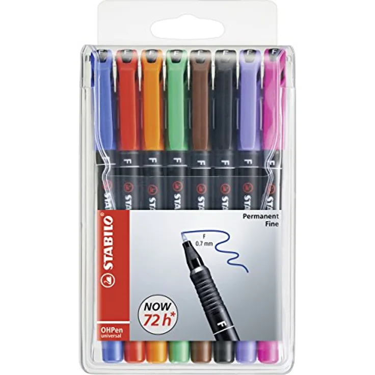 Folienstift - STABILO OHPen universal - permanent fein - 8er Pack - mit 8 verschiedenen Farben