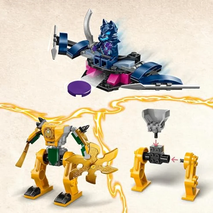 LEGO NINJAGO Arins Battle Mech, Ninja-Spielzeug für Kinder ab 4 Jahre mit Figuren inkl. Arin mit Mini-Katana, Actionfiguren & Mechs, kleines Geschenk für Jungs und Mädchen 71804 – Bild 3
