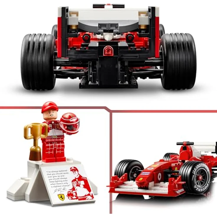 LEGO Icons Ferrari F2004, F1 Rennwagen Modellbau mit V10-Motor, Michael Schumacher Minifigur, für Erwachsene, 11375 – Bild 5