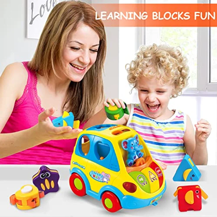 Baby Spielzeug ab 1 Jahr Mädchen Junge Form Sortieren Bus Babyspielzeug ab 6 9 12 18 Monate Kinderspielzeug ab 1 2 Jahre Kinder Spielzeug Geschenk 1 jahre Tiergeräusche/Musik Auto für Kleinkind - Preisvergleich – Bild 2