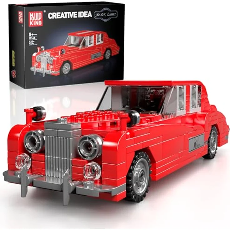 Mould King 10145 Technik Oldtimer Modellauto, 433 Teile, detailliertes Sportwagen-Design mit beweglichem Cockpit und Kofferraum – Bild 1