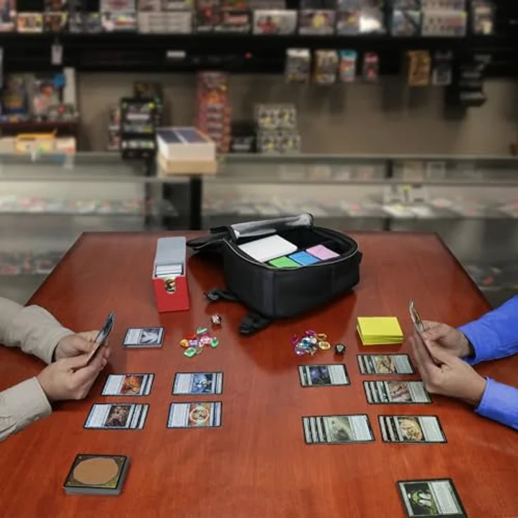 ENHANCE Collector's Edition Kleine Karten-Rucksack mit Drachenhaut-Außen, Karten-Protektor Bildschirm, Aufbewahrung für Deckboxen, kompatibel mit Magic the Gathering, Drachen Schwarz – Bild 3