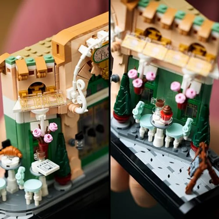 LEGO Icons 10362 Französisches Café Bausatz, 1.101 Teile, Detailreiches Modell eines französischen Bistros – Bild 5