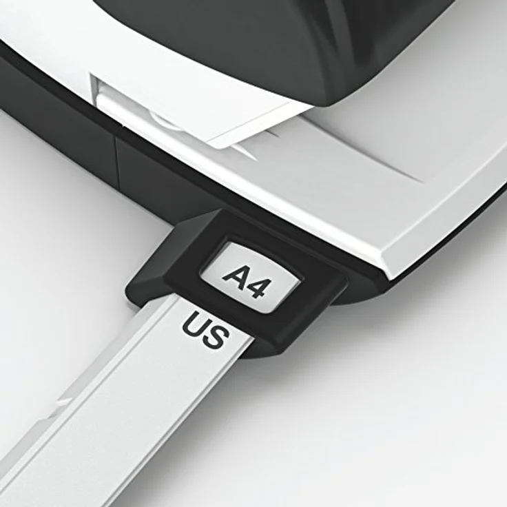 Leitz Büro Locher aus Metall, Für 30 Blatt, Anschlagschiene mit Formatangaben, Ergonomisches Design, hellblau, 50080030 – Bild 5
