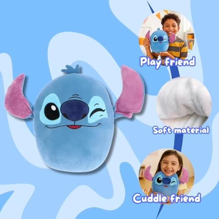 Disney Lilo & Stitch Stitch Alien Plüschtier, superweich und knautschig, 32 cm, Multicolor – Bild 5