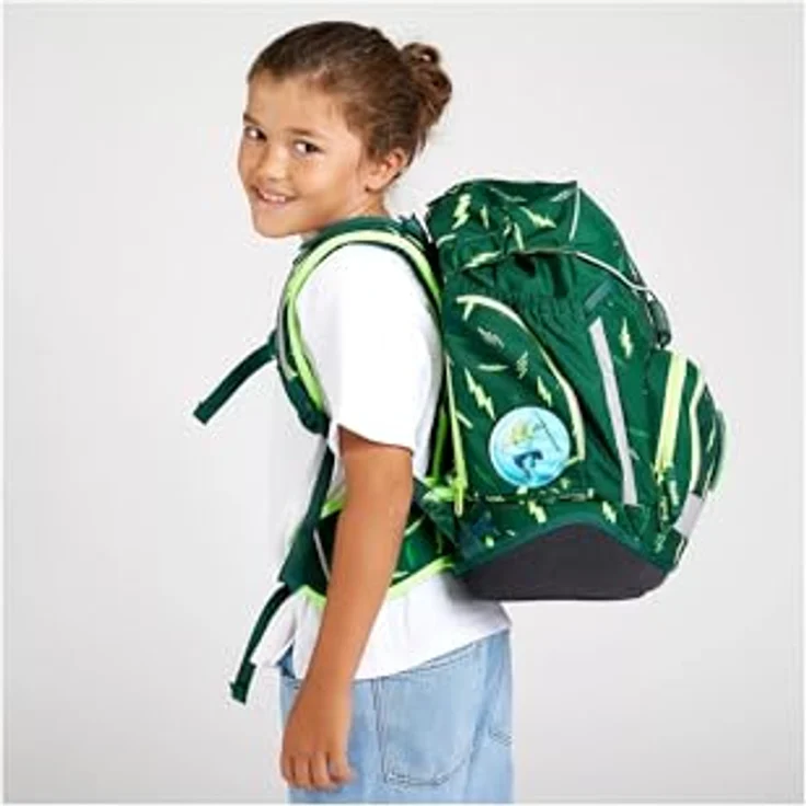 ergobag Schulrucksack Pack, ergonomischer 6tlg. Rucksack für Schulkinder 100-150 cm, recyceltes Material, inkl. Federmäppchen und Schlamperrolle – Bild 5