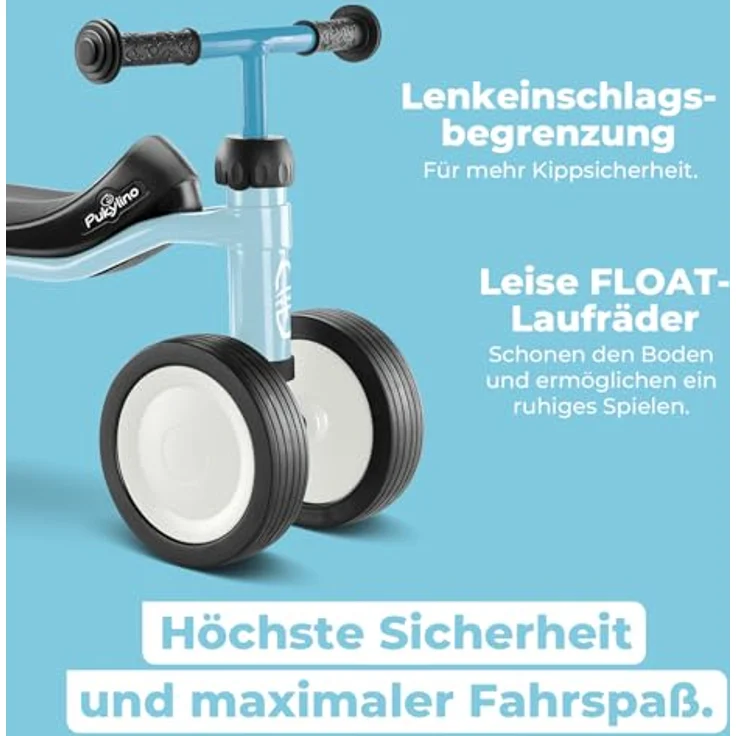 Puky Pukylino Laufrad für Kinder, stoßfeste Pulverbeschichtung, ergonomischer Sitz, Float Laufräder, blau – Bild 5