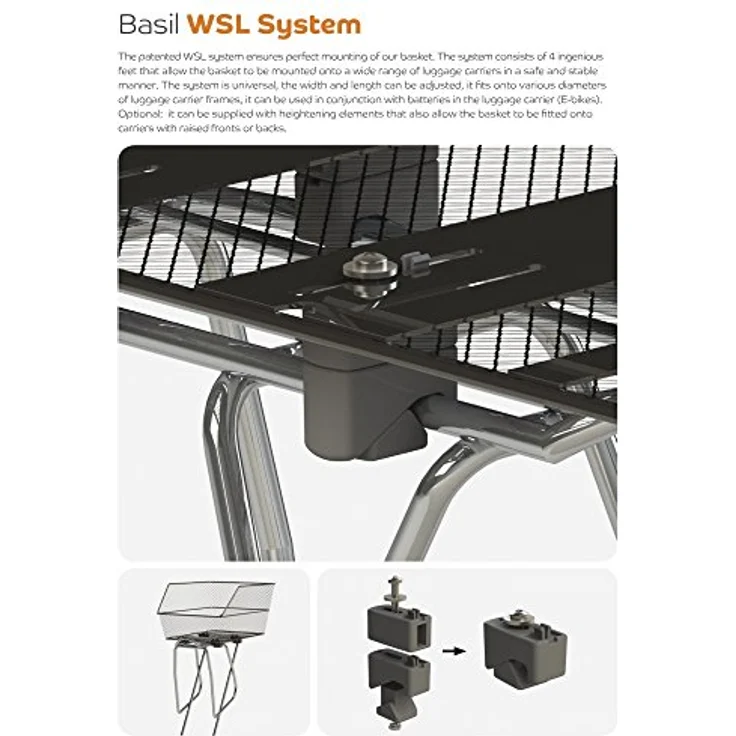 Basil Hinterradkorb Icon M schwarz L 40 x B 33 x H 25cm – Bild 3