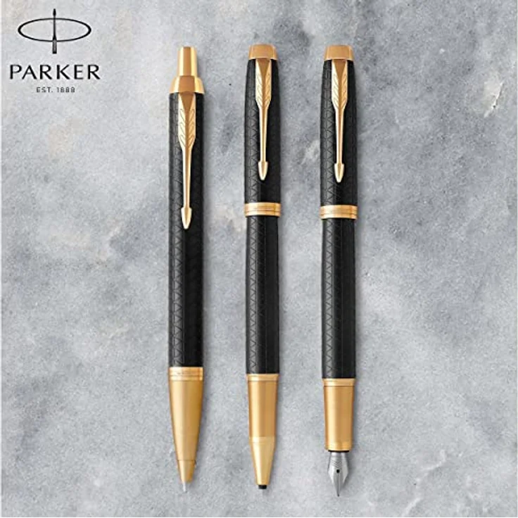 Parker Pen IM Premium, Schreibstift mit Edelstahlfeder, Schwarz/Gold – Bild 5