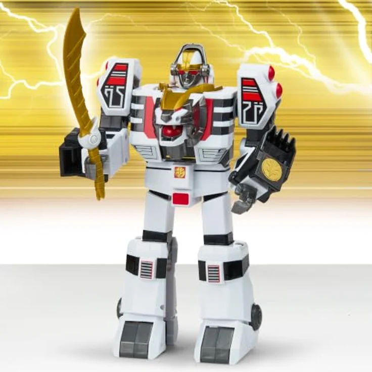 Playmates Toys Power Rangers White Tigerzord, Actionfigur 25 cm mit Fahrzeugfunktion und detailreicher Nachbildung – Bild 7