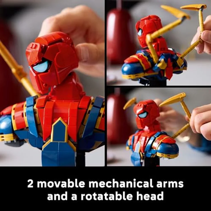 LEGO Super Heroes 76326 Iron Spider-Man Büste, Mehrfarbig mit beweglichen Armen und drehbarem Kopf, ideal für Erwachsene – Bild 7