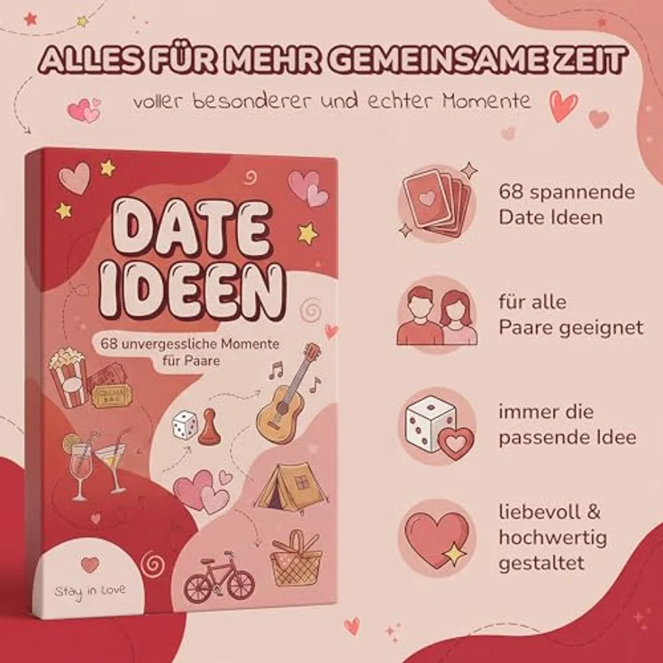 CoupleClub Date Ideen Kartenspiel für Paare, 68 kreative Date Night Ideen für besondere Erlebnisse – Bild 4