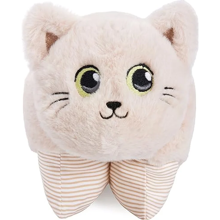 BRUBAKER Kuscheltier Katze - 2 in 1 Kuschelkissen 40 x 30 cm, Beige/Braun, Polyester, für Kinder und Erwachsene geeignet – Bild 2